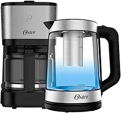 Kit Chaleira Elétrica Oster Tea e Cafeteira Inox Compacta - 127V