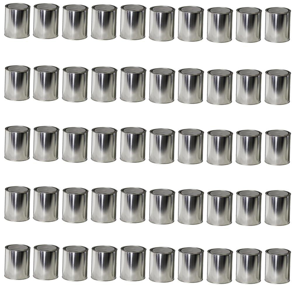 Generic Empty Metal Quart Cans (50), Silver