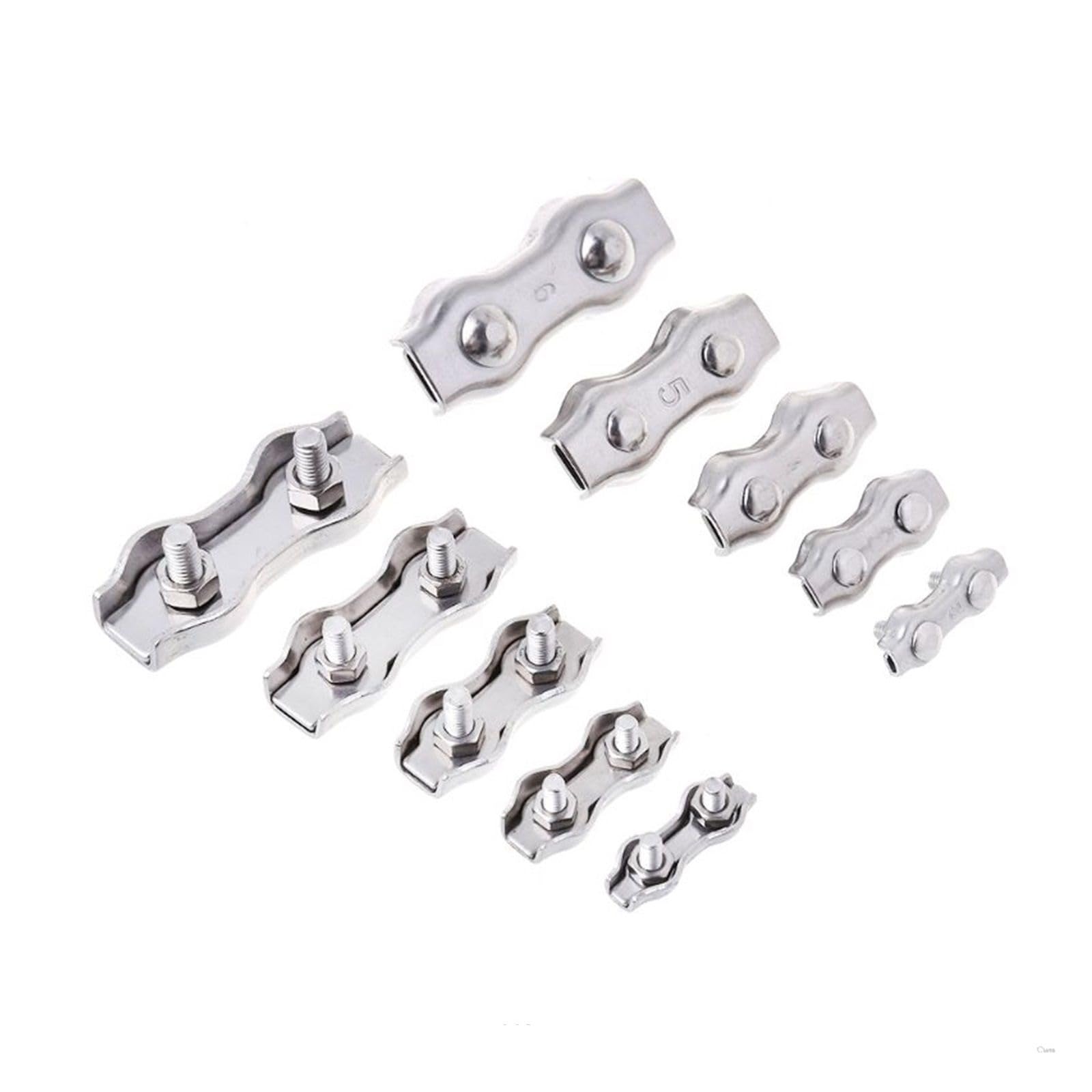 Clip di corda a filo pesante in acciaio inossidabi Morsetti for fune metallica in acciaio inossidabile con doppia impugnatura Morsetti for cavi for fili(2mm)