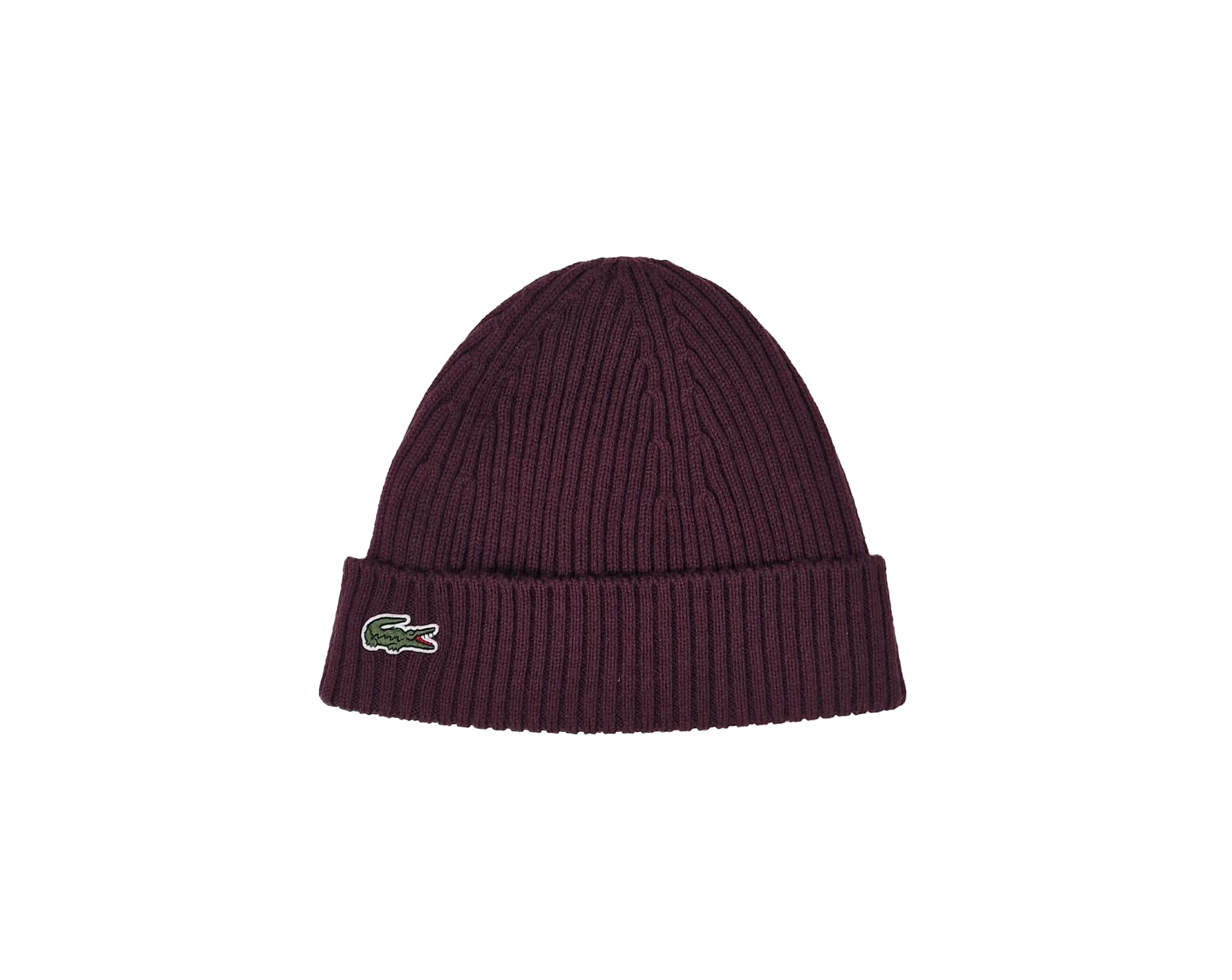 Lacoste RB0001 Wool Beanie Hat in Bordeaux One Size
