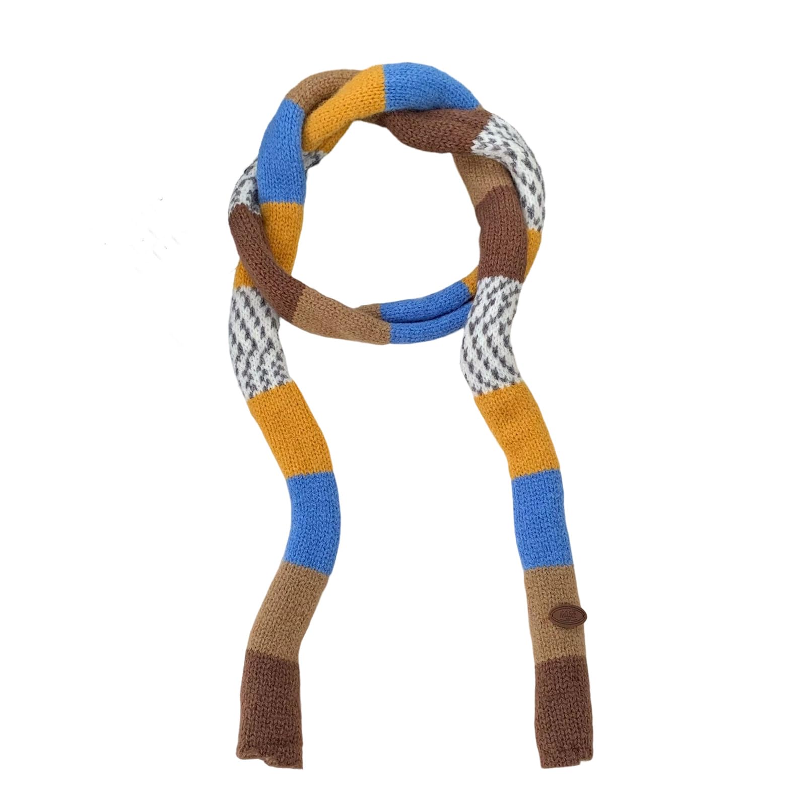 MICFENY Knit Skinny Scarf For Women Neckerchief Hangbag Handle Wrap Long Belt Choker Photo Props