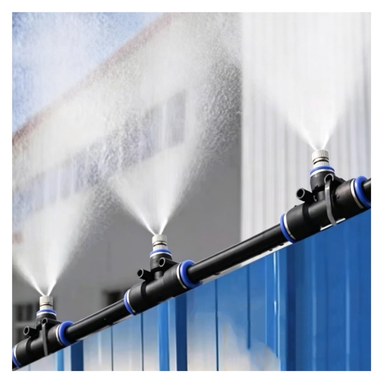 MZZKFC Animal Heat Relief Mist Line，Chicken Coop Misting with High Pressure Explosion Proof Hose & Nickel-plated Brass Nozzle，Irrigation Fogging Equipment(459 ft/140m)