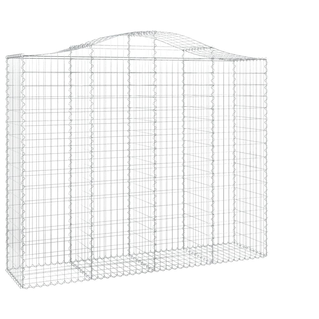 Gaviones - Juego de 6 cestas con arco alto, 200 x 50 x 160/180 cm, hierro