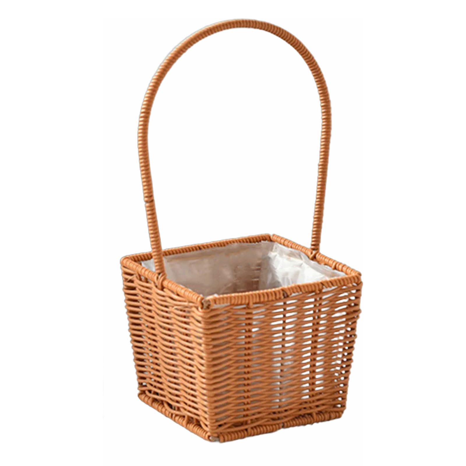 PANGBOER Handheld Florals Basket Rattan Baskets Handwoven Baskets with Handle Elegant Flower for Picnics Storage Organizers for Supplies