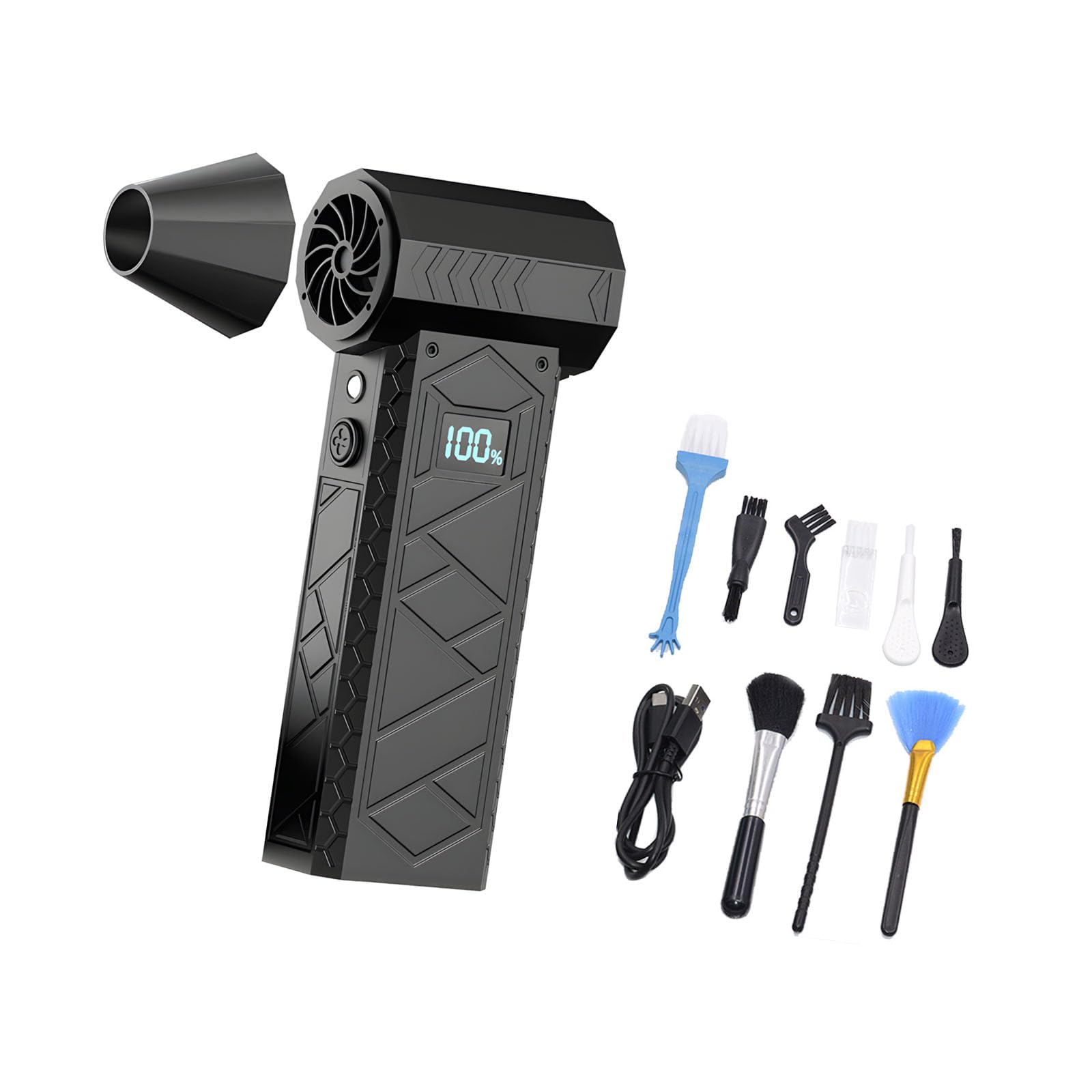 Kalttoy Black 1Pc Multifunctional Cordless Handheld Blower Strong Airflows For Efficient Cleaning Tasks In Homes Handheld Blower
