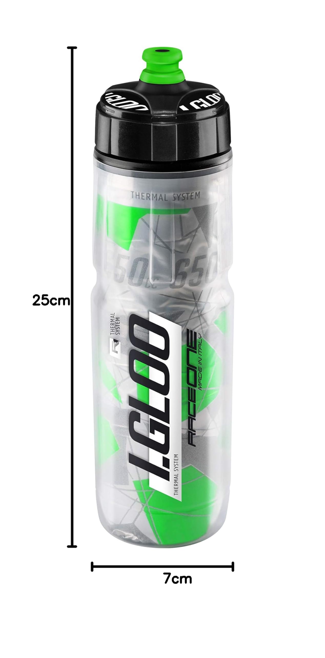 Raceone - Borraccia Termica Igloo 650 CC Bike MTB/Gravel/Trekking - 100% Made in Italy