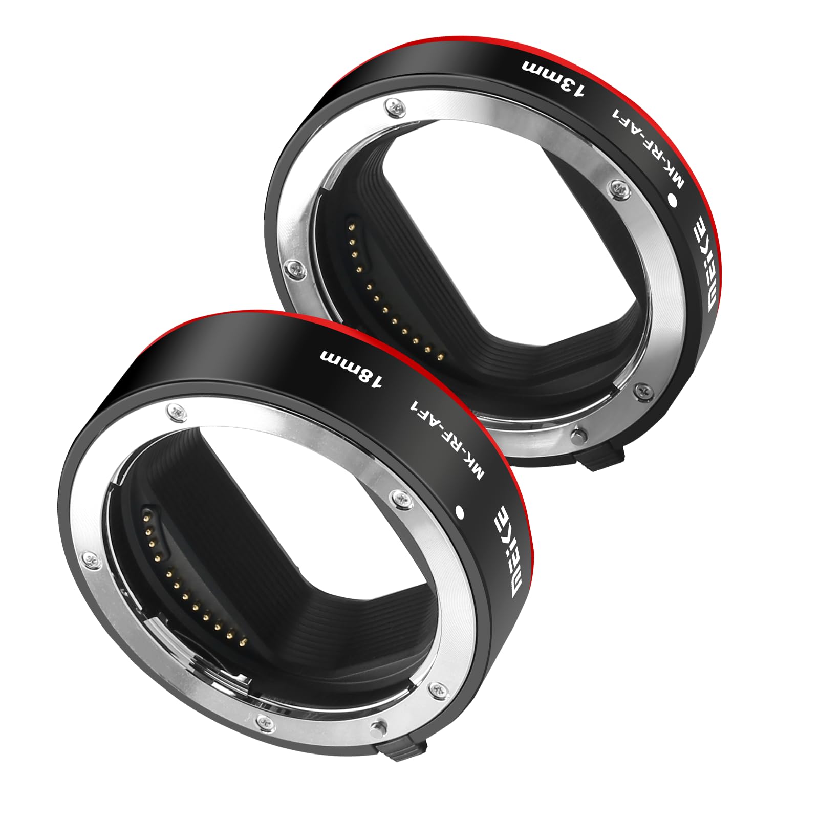 Meike MK-RF-AF1 Bague d'adaptation de tube d'extension macro en métal pour mise au point automatique (13 mm + 18 mm) compatible avec les appareils photo Canon RF-Mount EOS R RP
