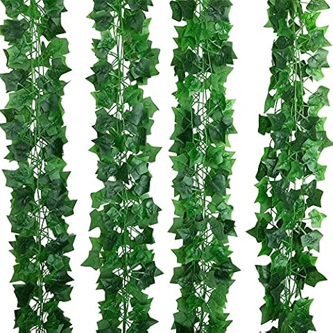 Hawesome 90Ft 12 Strands Artificial Ivy Garland, Fake Ivy Vines Hanging Plant Ivy, Vines for Bedroom, Garden, Decoration, Wedding, Garland Decoration Cover