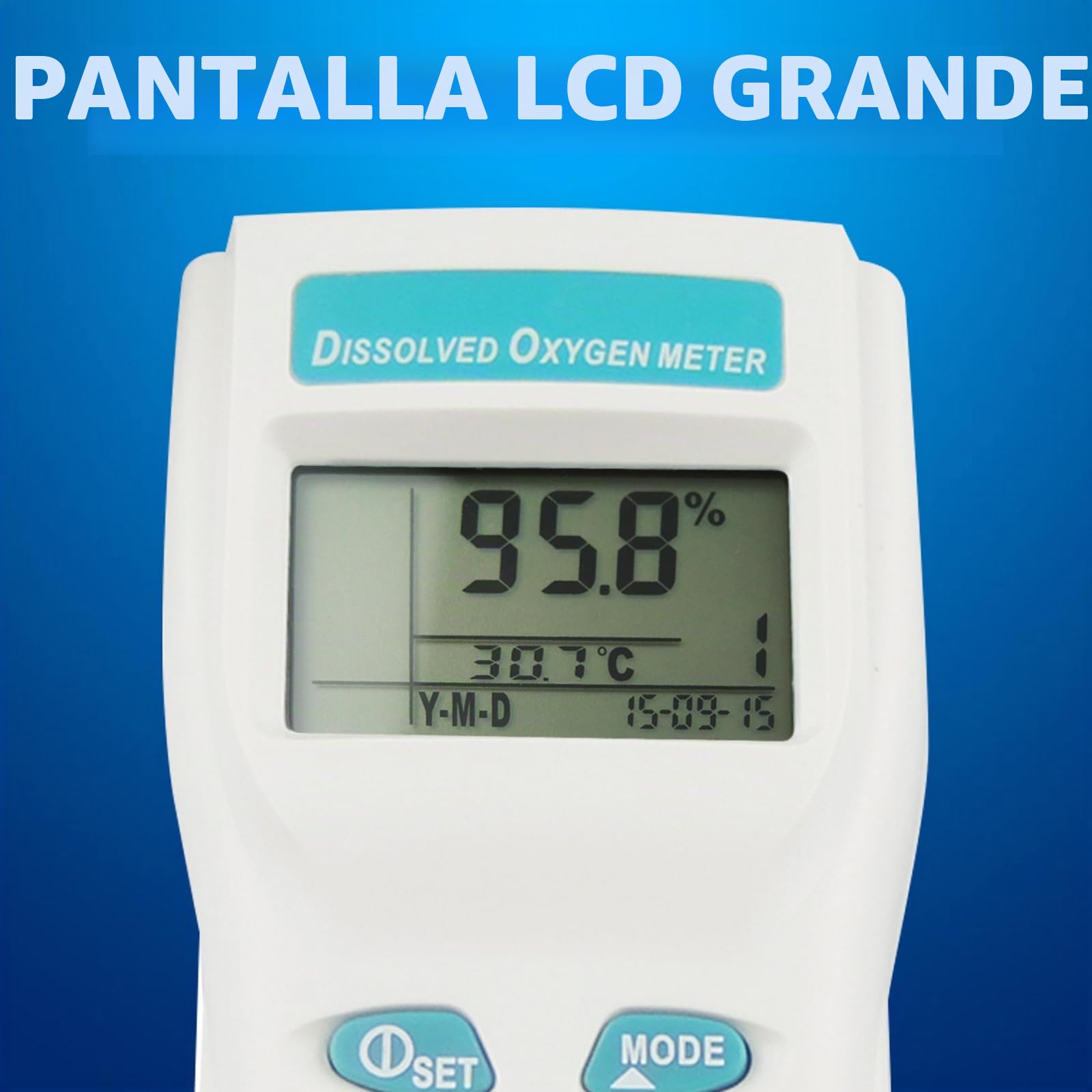 Gain Express Probador de calidad del agua del medidor de oxígeno disuelto grande LCD digital profesional con función de memoria ATC 99