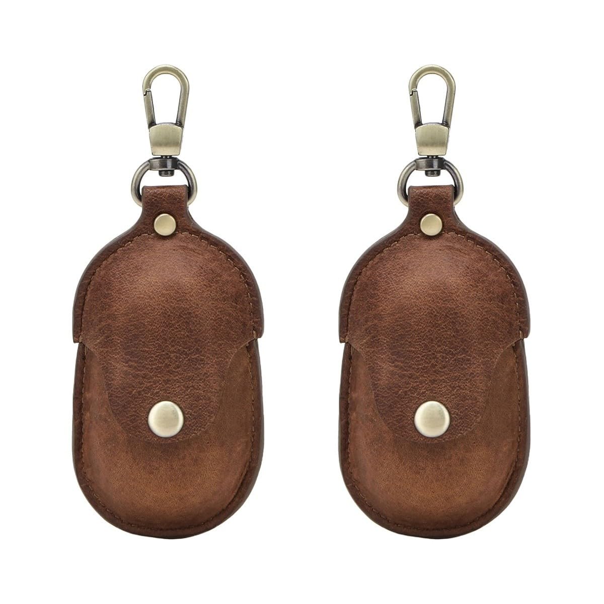 HEMOTON 2piezas Estuche De Cuero Genuino para Auriculares Inalámbricos Almacenamiento Portátil Protección y Diseño Elegante Marrón