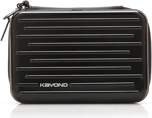 KAYOND Estuche de almacenamiento de viaje de aluminio plateado antigolpes para disco duro externo portátil de 25 pulgadas HDD USB 2030 negro