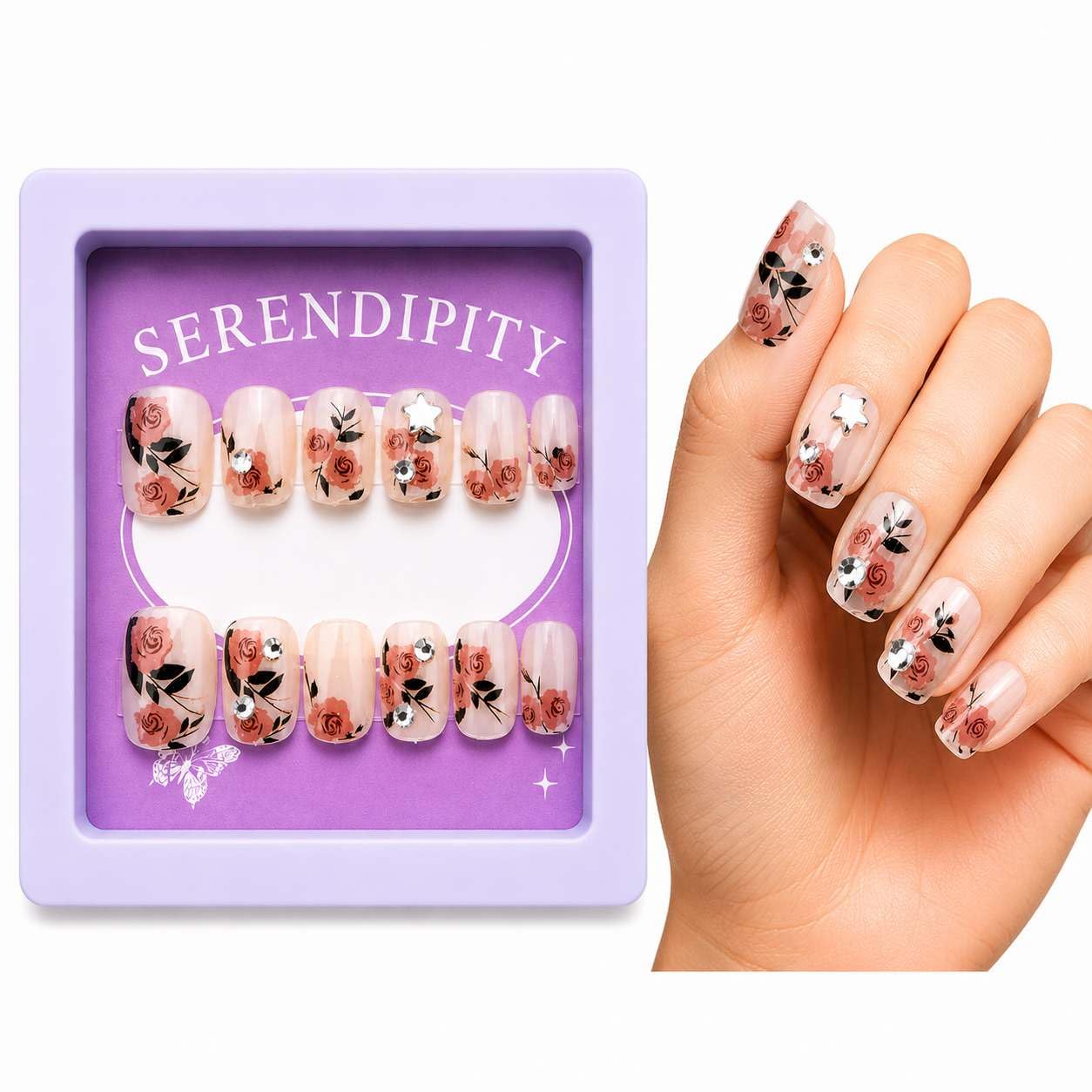 12 Pcs Press on Nails for Girls & Women with Nail Kit – Reusable Extensions, Glossy Artificial Nails Set for Party, Wedding & Every Day Wear | Salon Style Manicure at Home | Ideal for Gifting-image-20