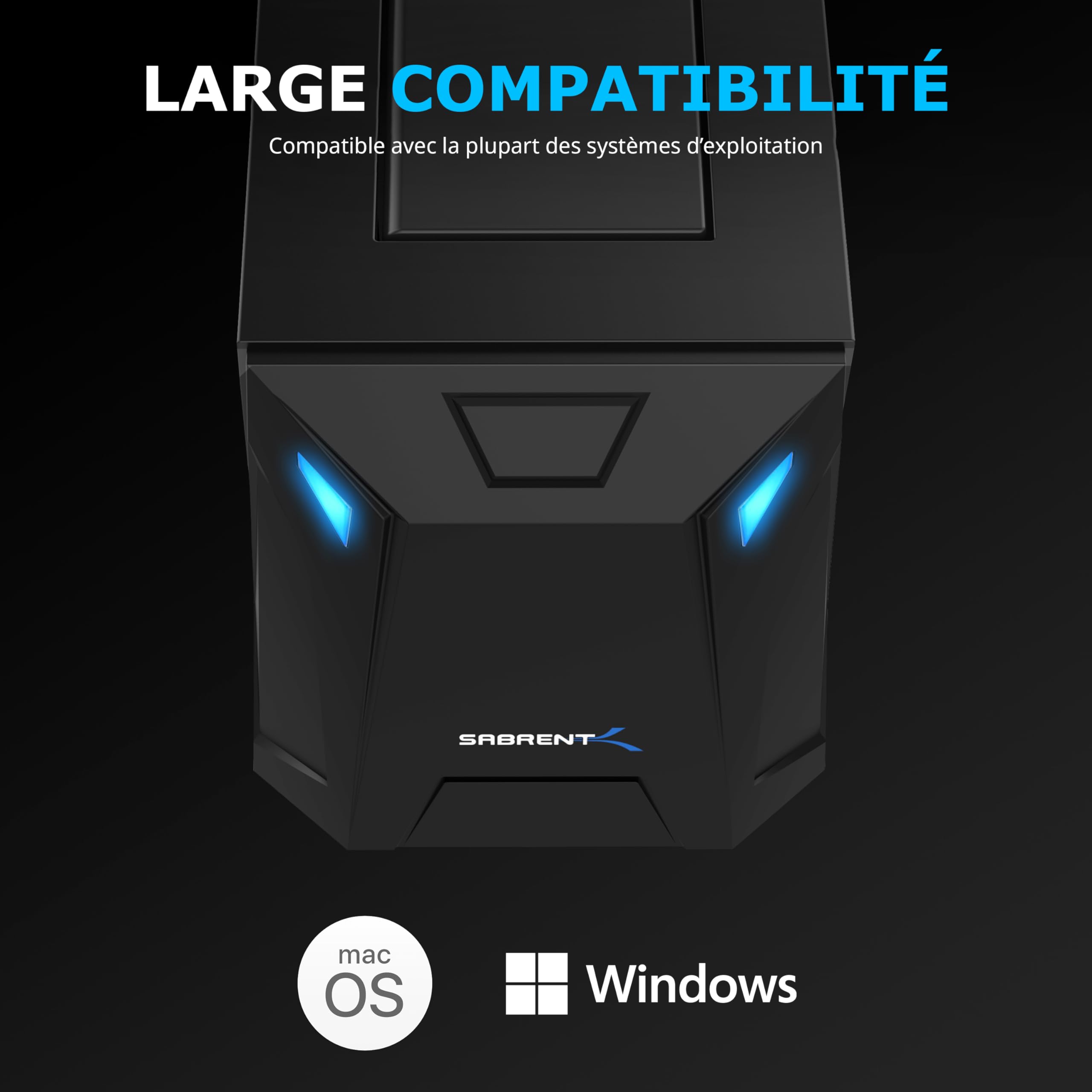 SABRENT Boitier Disque Dur 3.5, Ultra-Rapide 10Gbps Adaptateur SATA to USB 2,5"/3,5", Boitier Disque Dur 2.5 SSD/HDD vers USB-C 3.2, Dock Échangeable à Chaud, Supporte Les Disques 20 to (DS-UC1B)