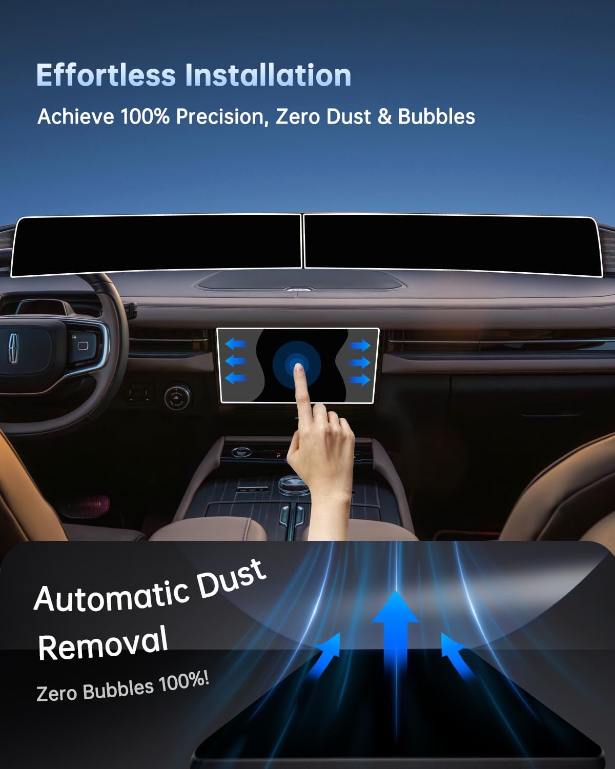 SHAOHAO 5 Pcs for 2025 2026 Lincoln Navigator Screen Protector for 2025 2026 Lincoln Navigator Accessories (Reserve/Black Label) 48" Infotainment Screen & 11" Lower Screen HD Clear Anti Fingerprint