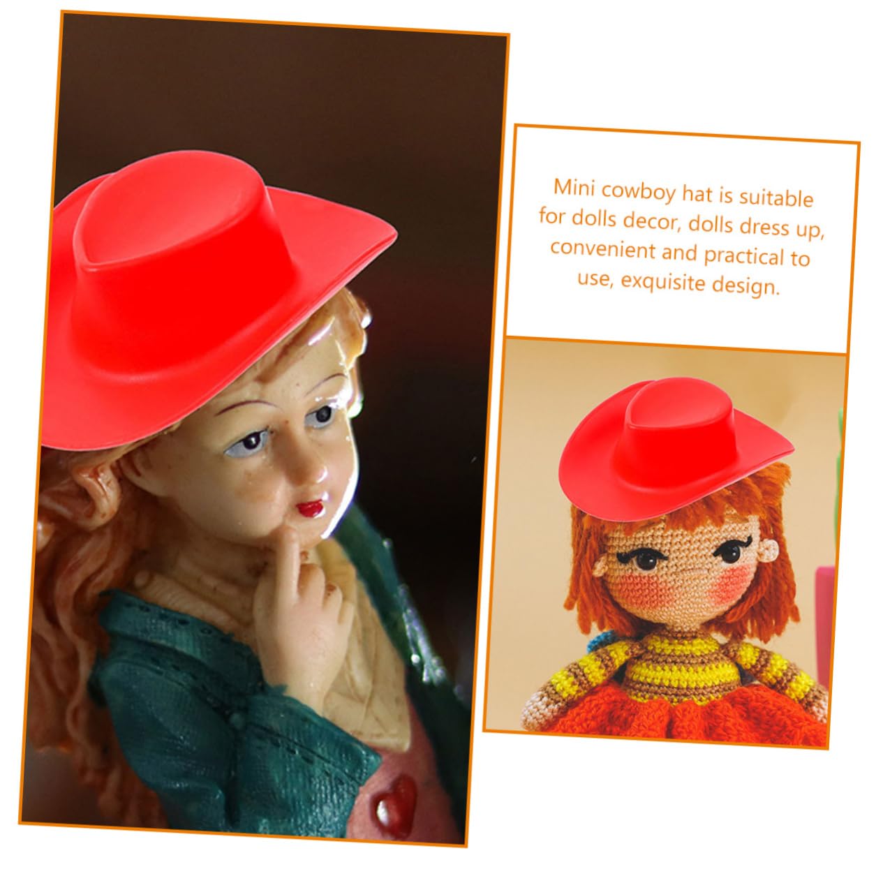 Lot De 6 Mini-chapeaux En Tissu Pour Poupées - Décoration DIY, Fête, Mariage - 5,8 X 5,8 Cm - 6