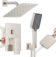 Vista 23 de Sistema de Ducha Moderno de Lluvia de Latón Juego de Grifería con Válvula y Desviador Mezclador de Ducha con Ducha de Mano de Alta Presión Válvula