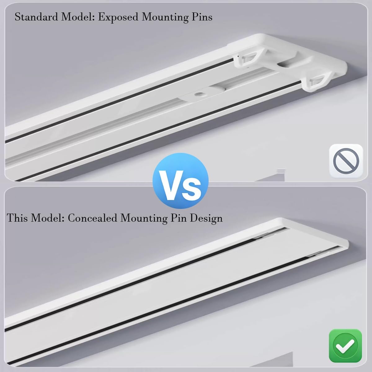 Rail à Rideaux Tringle Rideau Double Rideau Rail Plafond Aluminium 100cm 120cm 150cm Tringle à Rideaux Silencieuse à Rails à Double Rangée pour Chambre à Coucher ou Hôpital Salon(Blanc,1.7m)