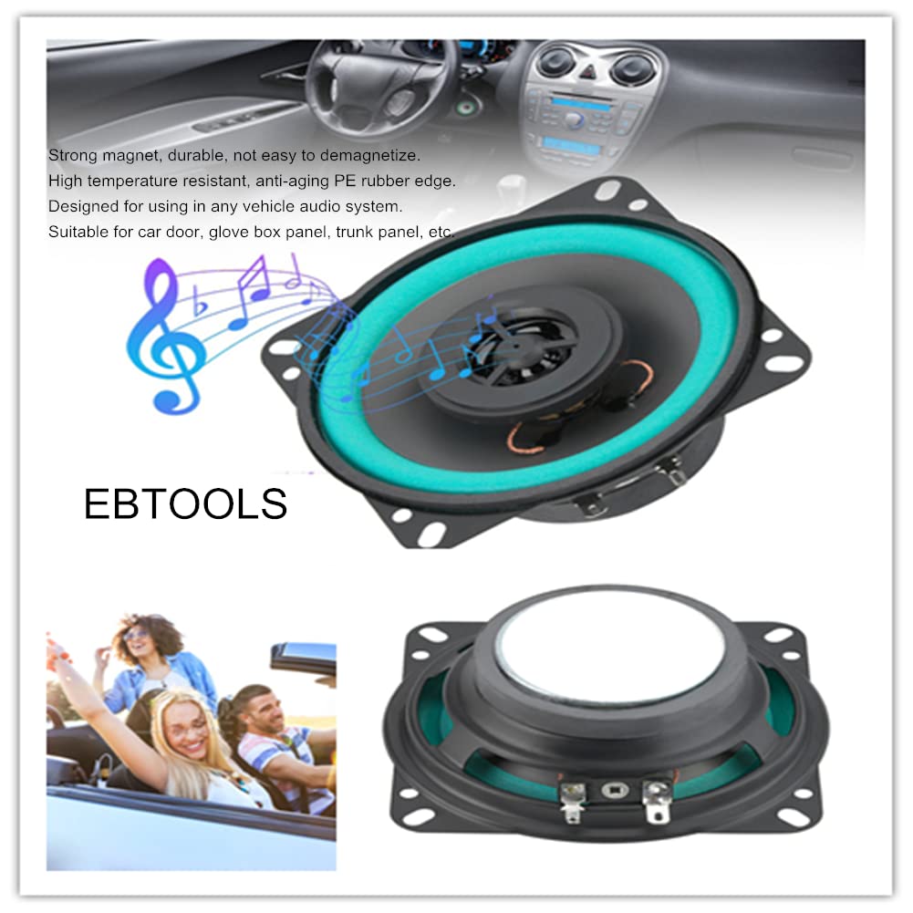 Image secondaire de EBTOOLS Haut-Parleur Voiture LED 6cm 4 Pouces 100W Super Puissance - Tweeter Klaxon Pour Porte Véhicule - Audio Musique Noir + V