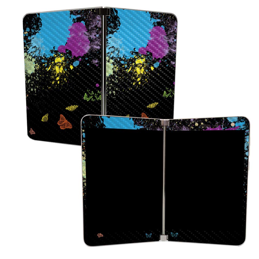 MIGHTY SKINS MightySkins Carbon Fiber Skin for Microsoft Surface Duo - Splatter | Protective, Durable Textured Carbon Fiber Finish | Easy to Apply, Remove, and Change Styles | Made in The USA