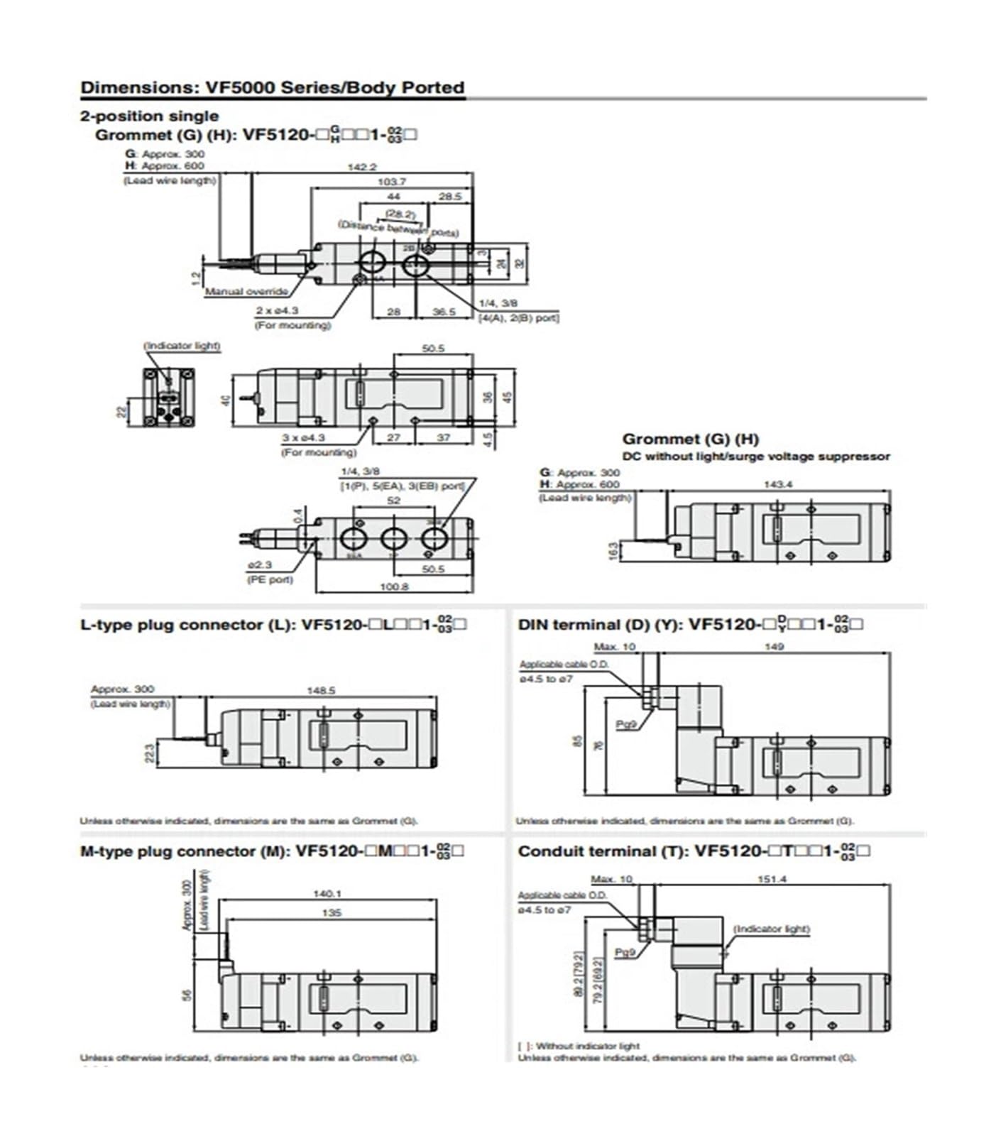 5-drożny zawór elektromagnetyczny z końcówką 5-drożną serii VF5000 VF5120 VF5220 VF5120/VF5220-5DZ1/5DD1/5DZD1/4DD1-03(VF5220-5DZ1-03)