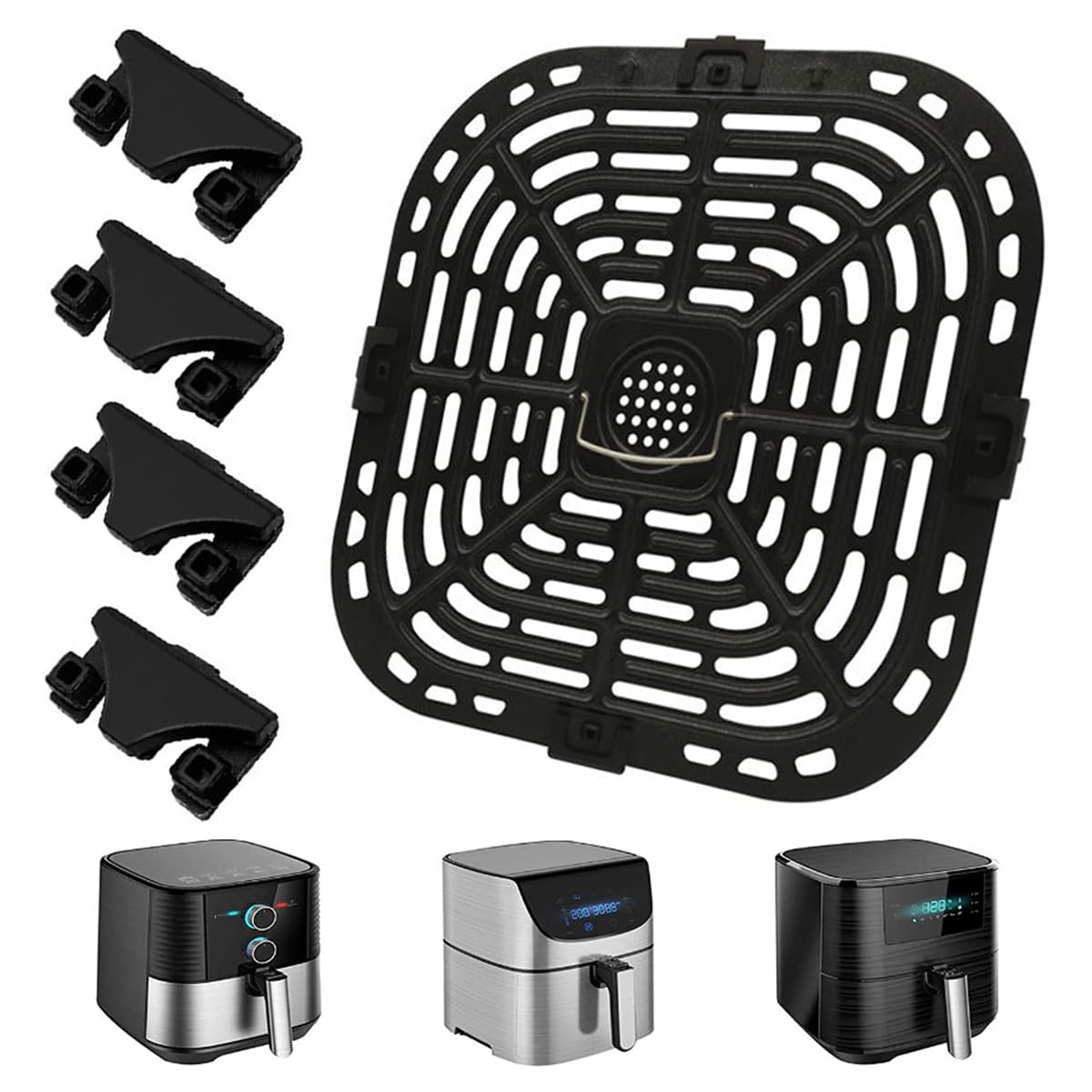 Air Fryer Grill Pan For Instant Vortex Plus 6QT - Nonstick Cooking Insert Tray