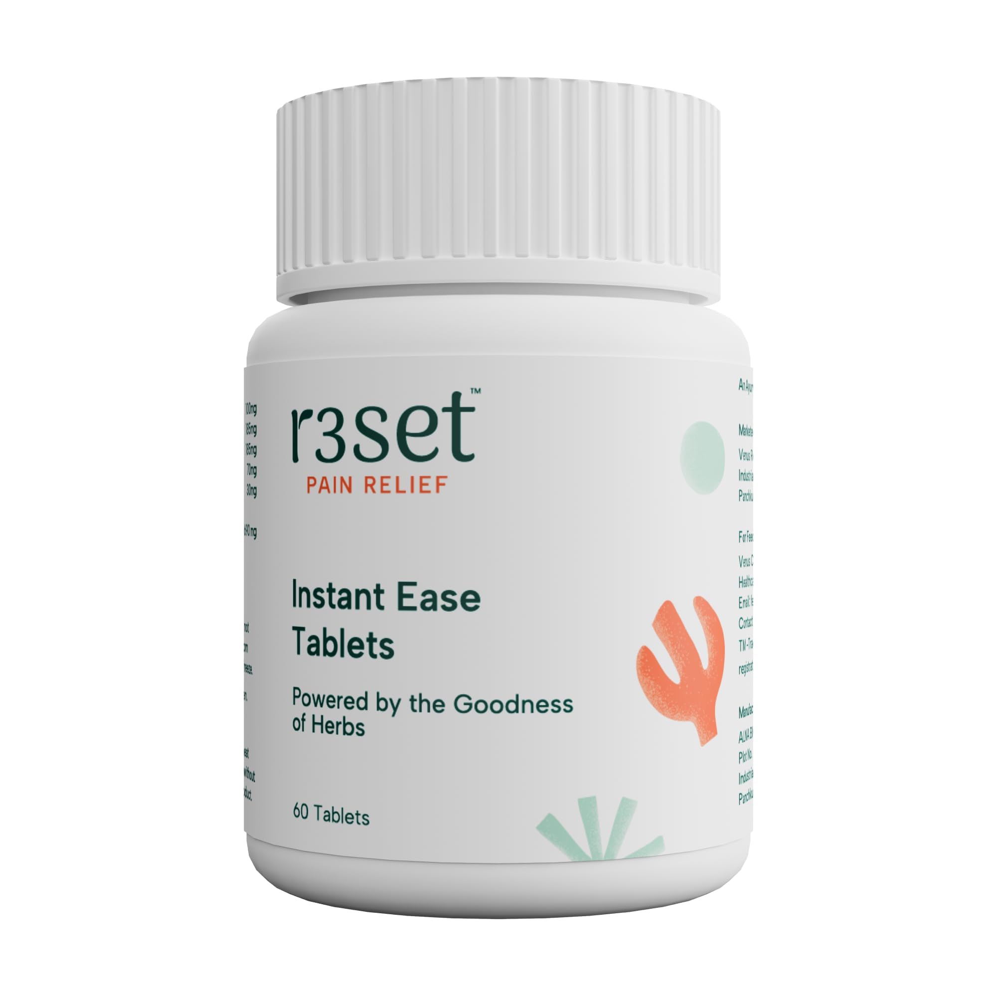 R3SET Natural Pain Relief Tablets | Best for Muscle Pain, Back Pain, Knee Pain, Neck Pain, Nerve Pain, Joint Pain | 100% Natural (Tablet, 60) (B0CR5SVMPN) Amazon Price History, Amazon Price Tracker