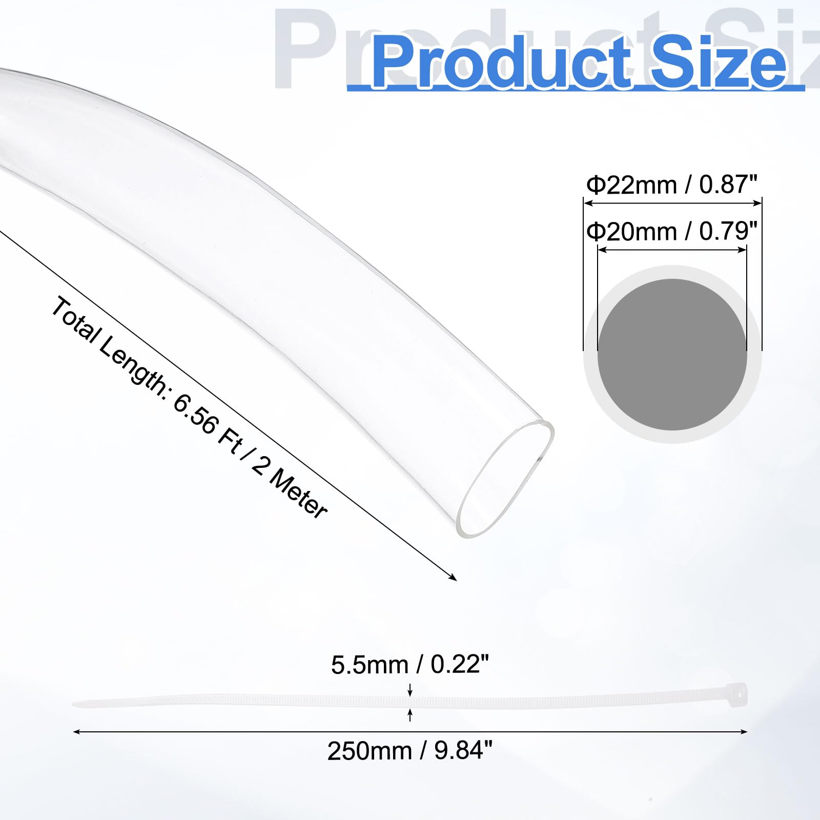 sourcing map Tubo flessibile in PVC, 16 mm ID x 20 mm OD 1,5 m/4,9 ft tubo flessibile in plastica