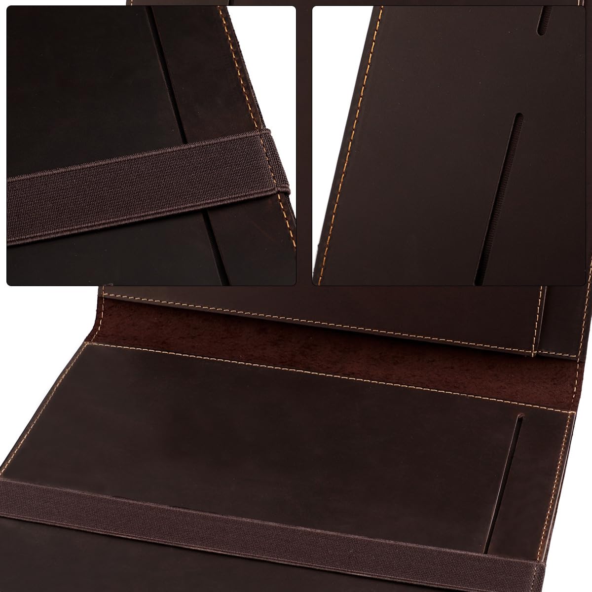Balidiya - Funda de cuero para cuaderno de escritura de trabajo A5 B5, para hombres y mujeres, cuaderno ejecutivo de tapa dura, diario diario de viaje