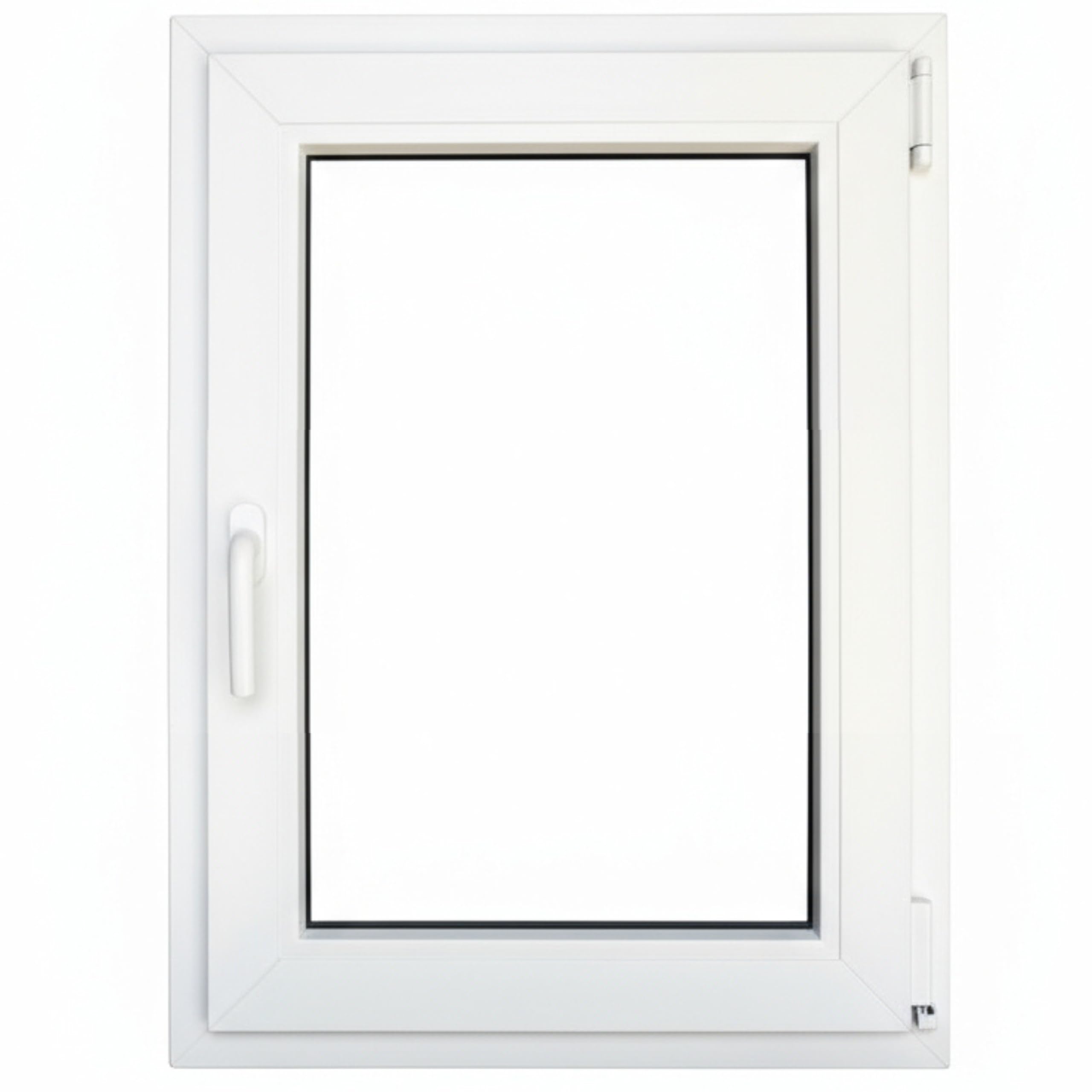 Ventana PVC Reforzada 600x700 Blanca | Oscilobatiente Derecha | Cristal Climalit Mate | Perfil Aluplast | Entrega 24/48h
