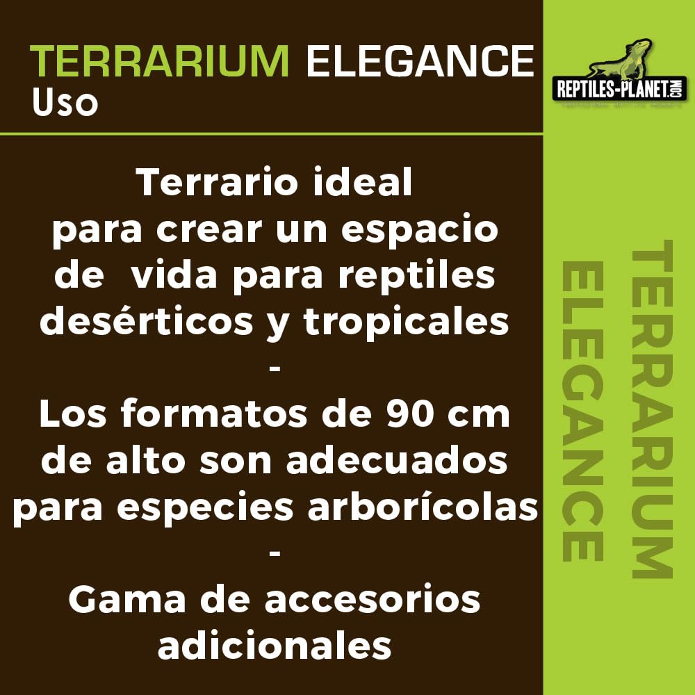 Reptiles Planet - Terrario, Aluminio, para Reptil o Anfibio, 30 x 30 x 45 cm, Color Negro