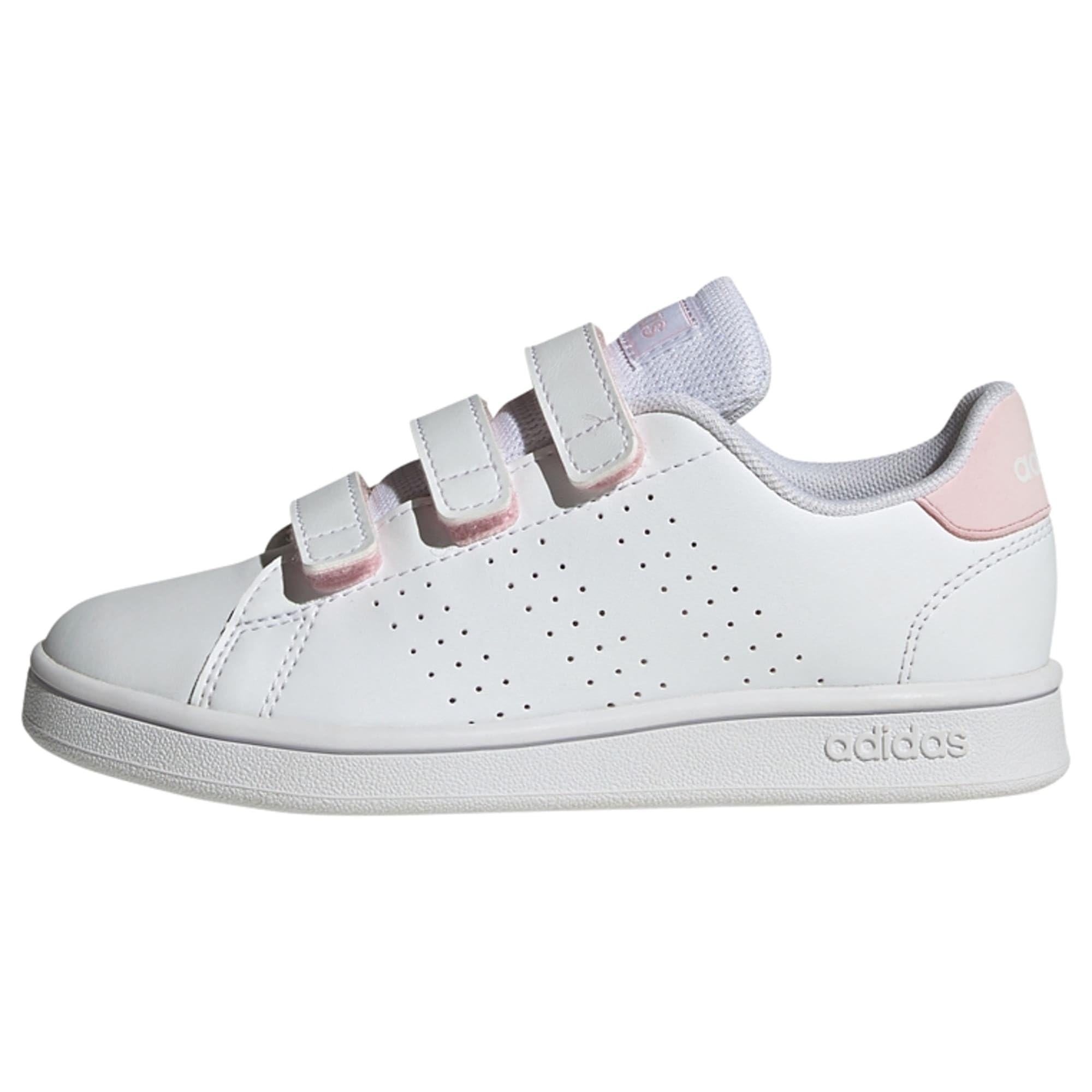 adidas Advantage Court Lifestyle Hook-and-Loop Shoes, Zapatillas, FTWR White/FTWR White/Clear Pink, 33 EU