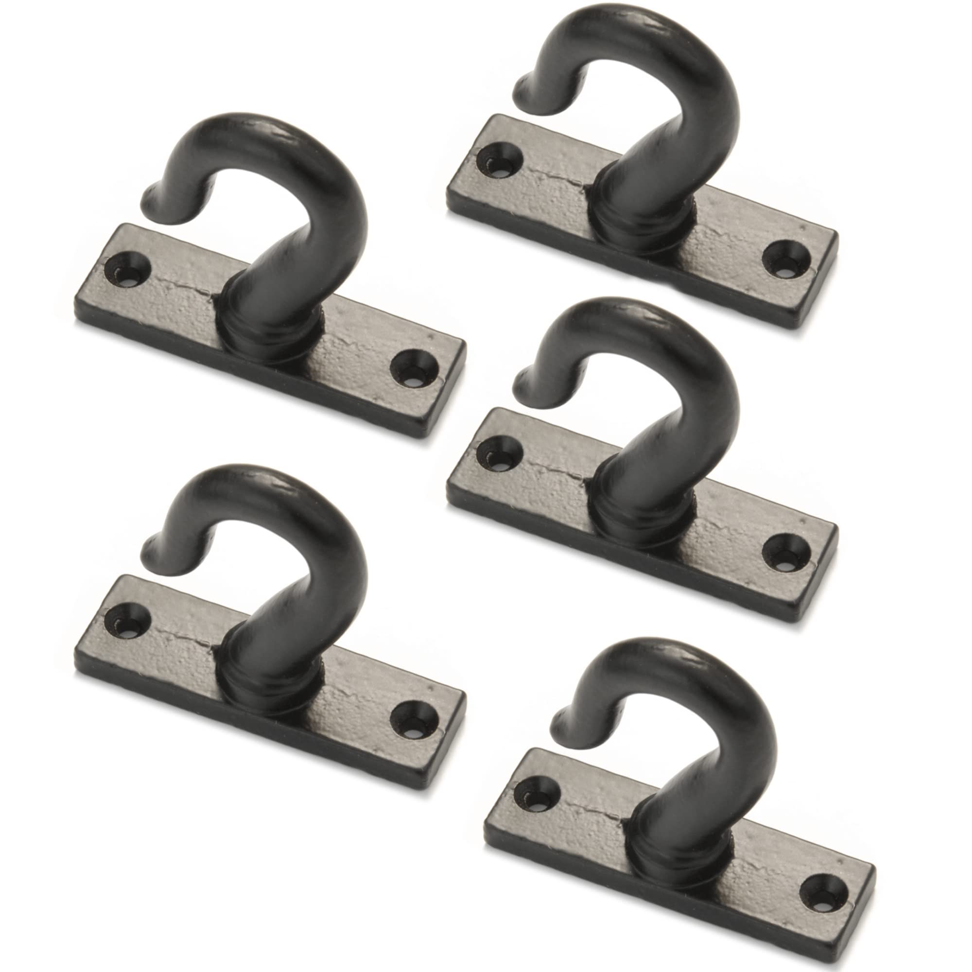 Underground Parts Satin Black Cast Iron Ceiling Hanging Hook Kitchen Utensil Cup Mug Holder Black - Set Of 5