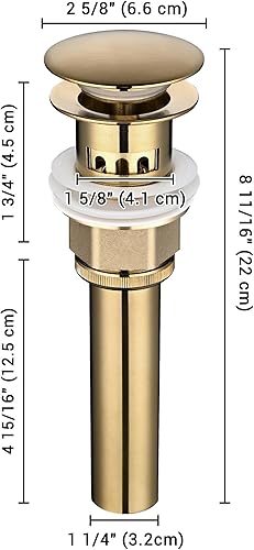 Miniatura 7 de Aquaterior Grifo de lavabo de baño de una sola manija dorada placa de acero inoxidable para lavabo de 1 agujero y 3 agujeros (CUPC NSF CEC)