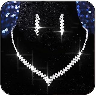 Bridal Jewelry Set Rhinestones Bride Wedding Necklace Earring Sets Prom Costume Necklaces for Women