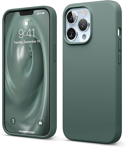 elago Compatible con iPhone 13 Pro, funda de silicona líquida, funda protectora de cámara de cuerpo completo, a prueba de golpes, funda delgada para
