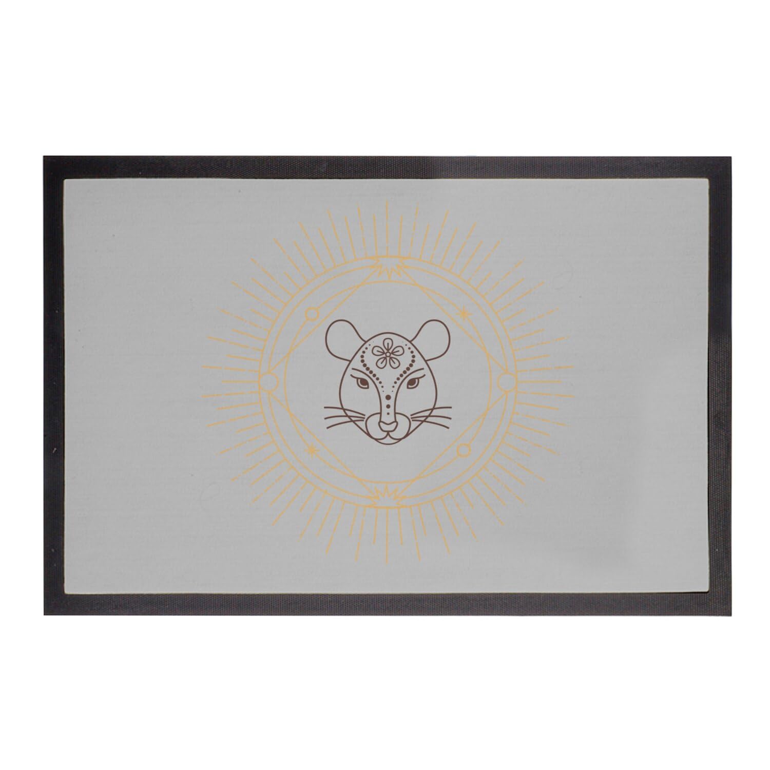Paillasson gris Rat pour entrée zodiaque chinois et horoscope