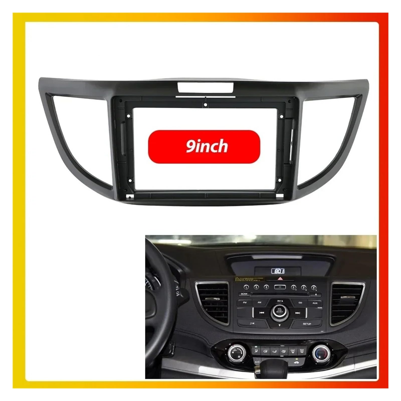 Fascia Marco Marco DVD Coche para CRV 2012 2013 2014 2015 2016 9/10 Pulgadas Kits Molduras Tablero Audio Panel Facia Pantalla Radio 2 DIN Juego Panel Radio