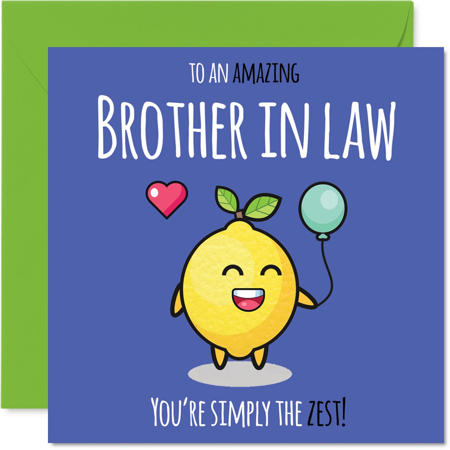 Brother in Law Birthday Card - Simply The Zest - Happy Birthday Card for Brother in Law from Sister Sibling, 145mm cute lemon Bday Greeting Cards