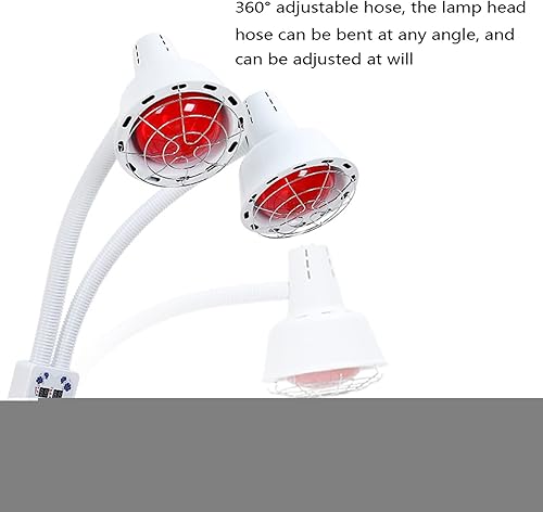 Miniatura 6 de Youxvan Luz infrarroja tipo cabezal doble, luz de cabeza roja de 275 W 110 V, lámpara de calor infrarroja ajustable, lámpara de calor infrarroja de