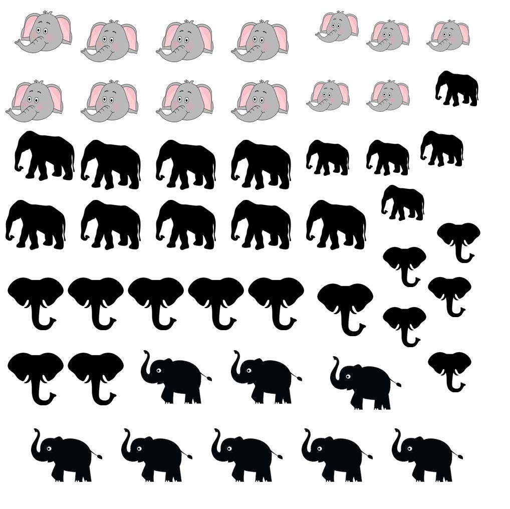 Kaz Creations Elephant Nail Art Decals C1 Elephant Collection (Elephant Nail Art Decals C1)