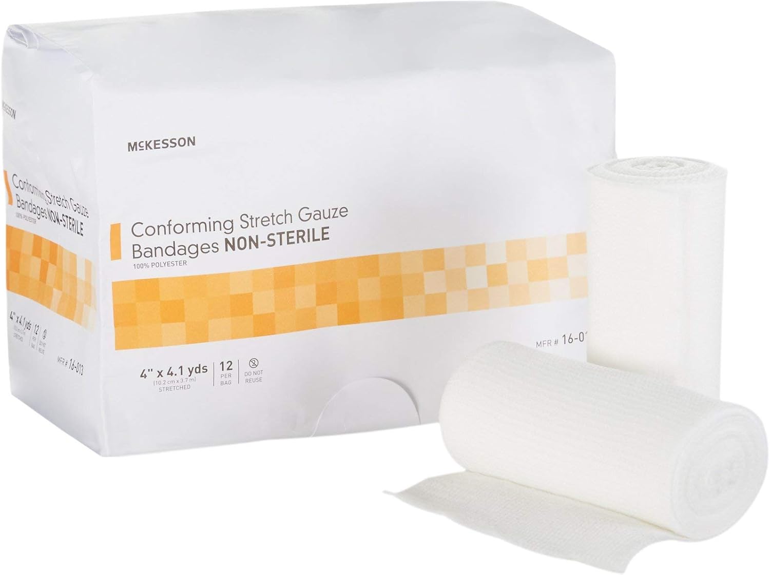 McKesson Conforming Stretch Gauze Bandages, Non-Sterile, 4 in x 4 1/10 yds, 96 Count