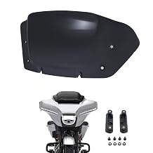 10" Wave Windshield Windscreen Wind Splitter Compatible for Harley Street Glide FLHX 2024-2025, CVO Street Glide FLHXSE 2023-2025, FLHXU 2025 (Black)