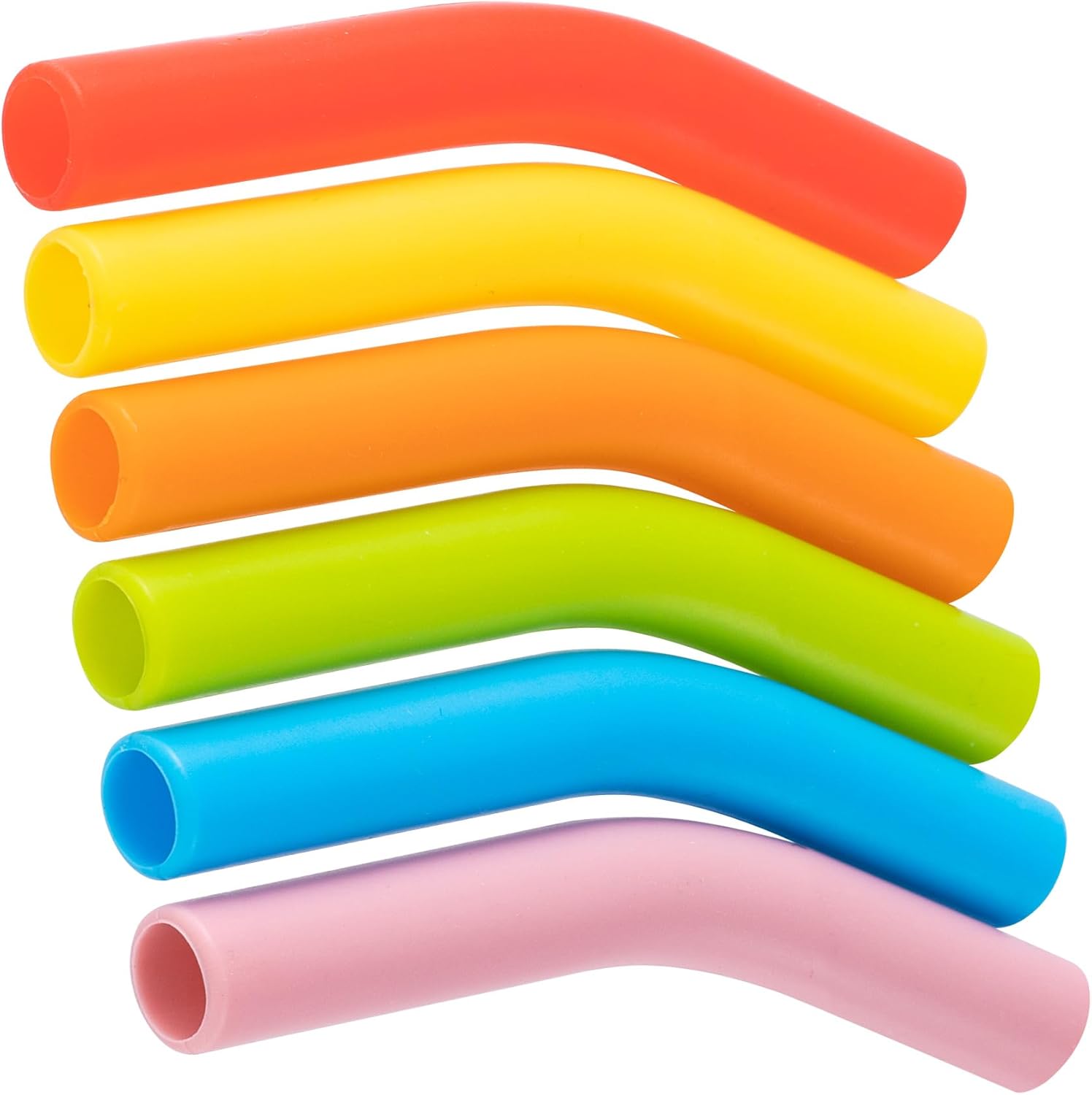 Joez Wonderful 6 Pcs Silicone Straw Tips, Food Grade Reusable Rubber Tips for Metal Straws 5/16 IN Wide(8MM Outdiameter), Hydraflow Replacement Straw Tip Covers for Stainless Steel Straws - 6 Colors 6 Colors 8mm