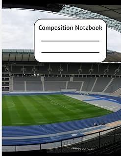 Stadium Themed Composition Notebook: Wide ruled 100 football customized pages for football fans, coaches
