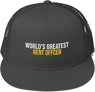 World's Greatest Rent Offcer Hat (Embroidered 5-Panel Trucker Cap) Rent Offcer Apparel