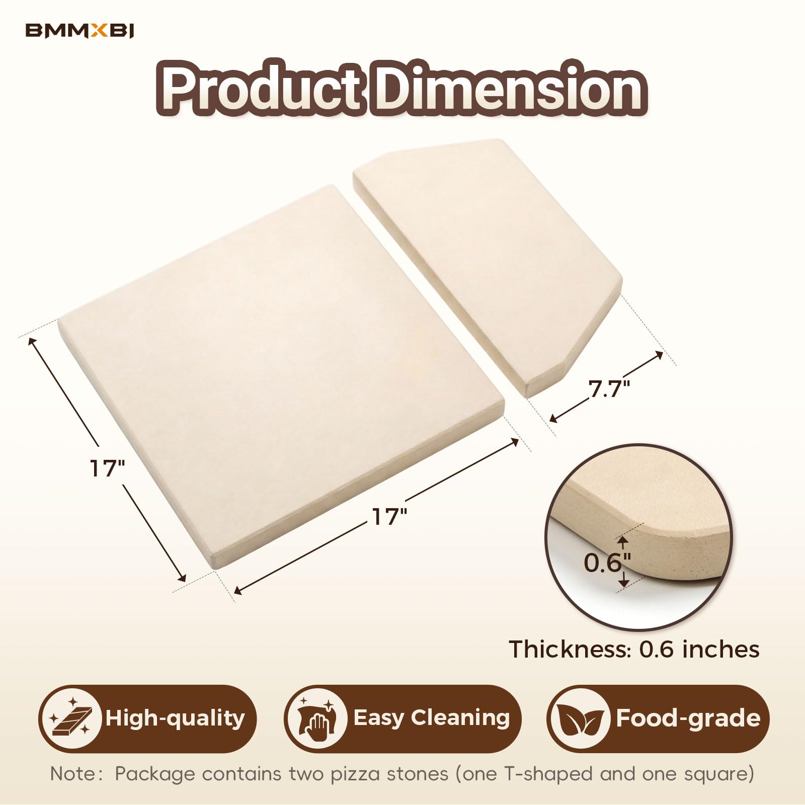 Pizzastein (quadratisch, Keramik) für Ooni Karu 16, Multi-Fuel, Thermoschockbeständigkeit, lebensmittelechte Materialien, perfekt für Backofen/Grill, Zubehör Geschenk