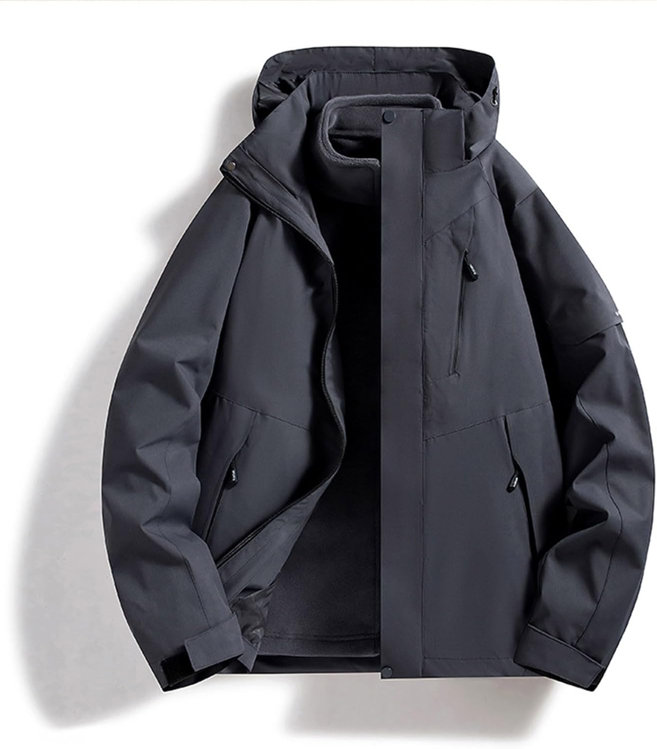 Womens Winter Ski Jacket Fashion Plus Size Waterproof Snowboarding Jacket Detachable Fleece Lined Warm Windproof Coat