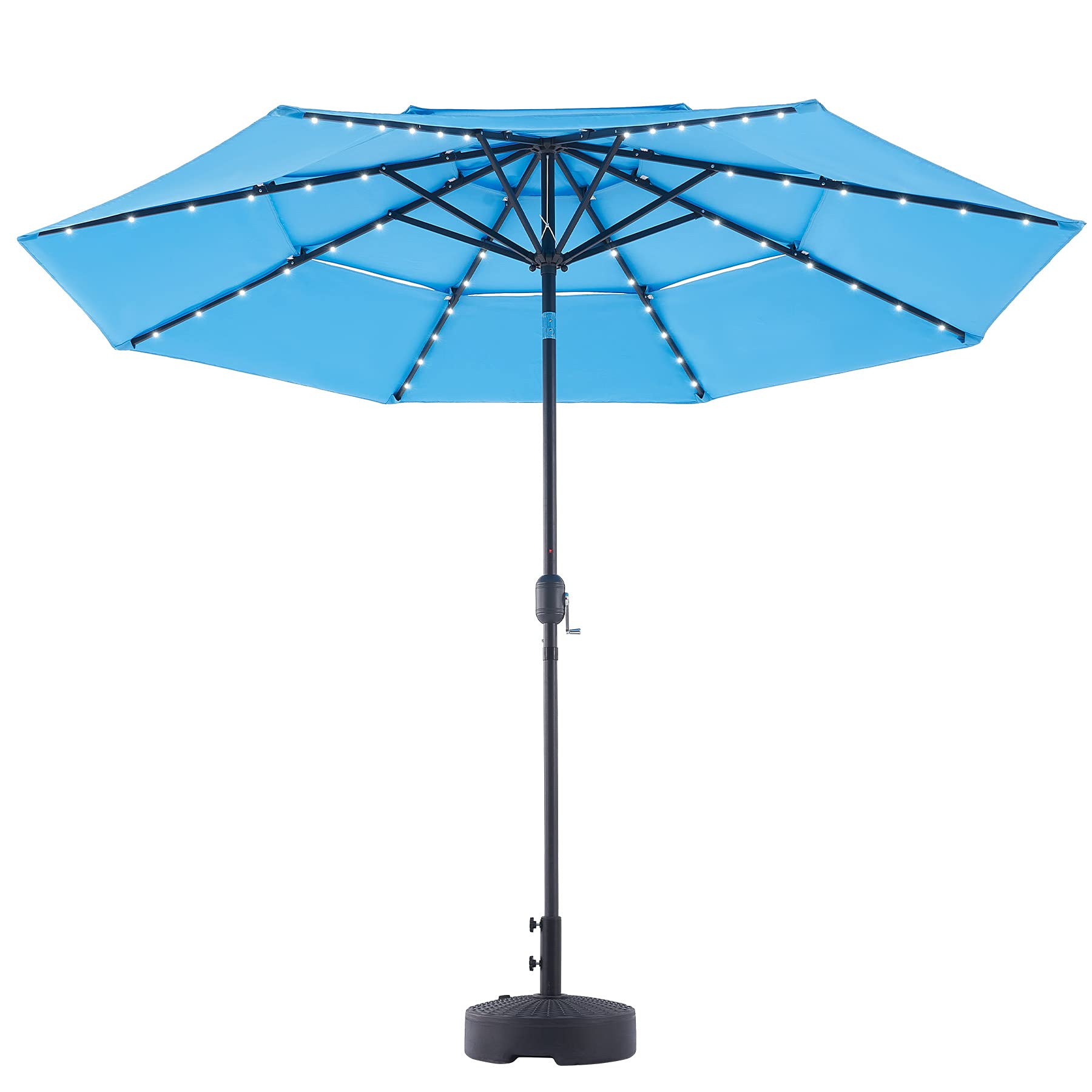 Buy VONLUCE 10' Patio Umbrella with LED Lights, Double Vent Outdoor