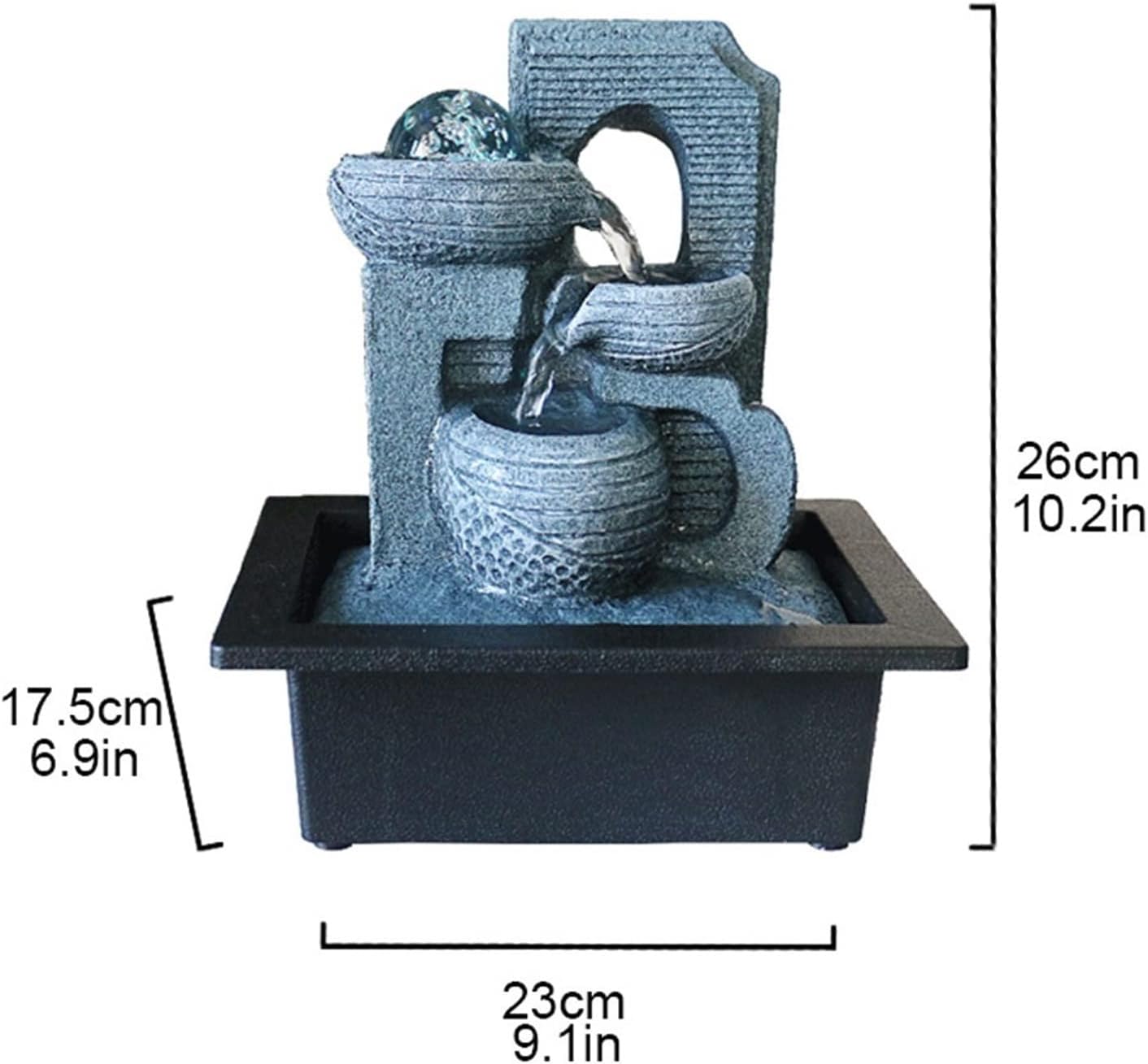 Table Fountain Relaxation Water Fountain Modern Minimalist Running Water Desktop Fountain Decoration Home Living Room Decoration Table Water Ball Decoration Indoor Table Top Water Fountain