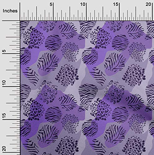 oneOone Cotton Poplin Medium Purple Fabric Skins Animal Quilting Supplies Print Sewing Fabric By The Yard 56 Inch Wide